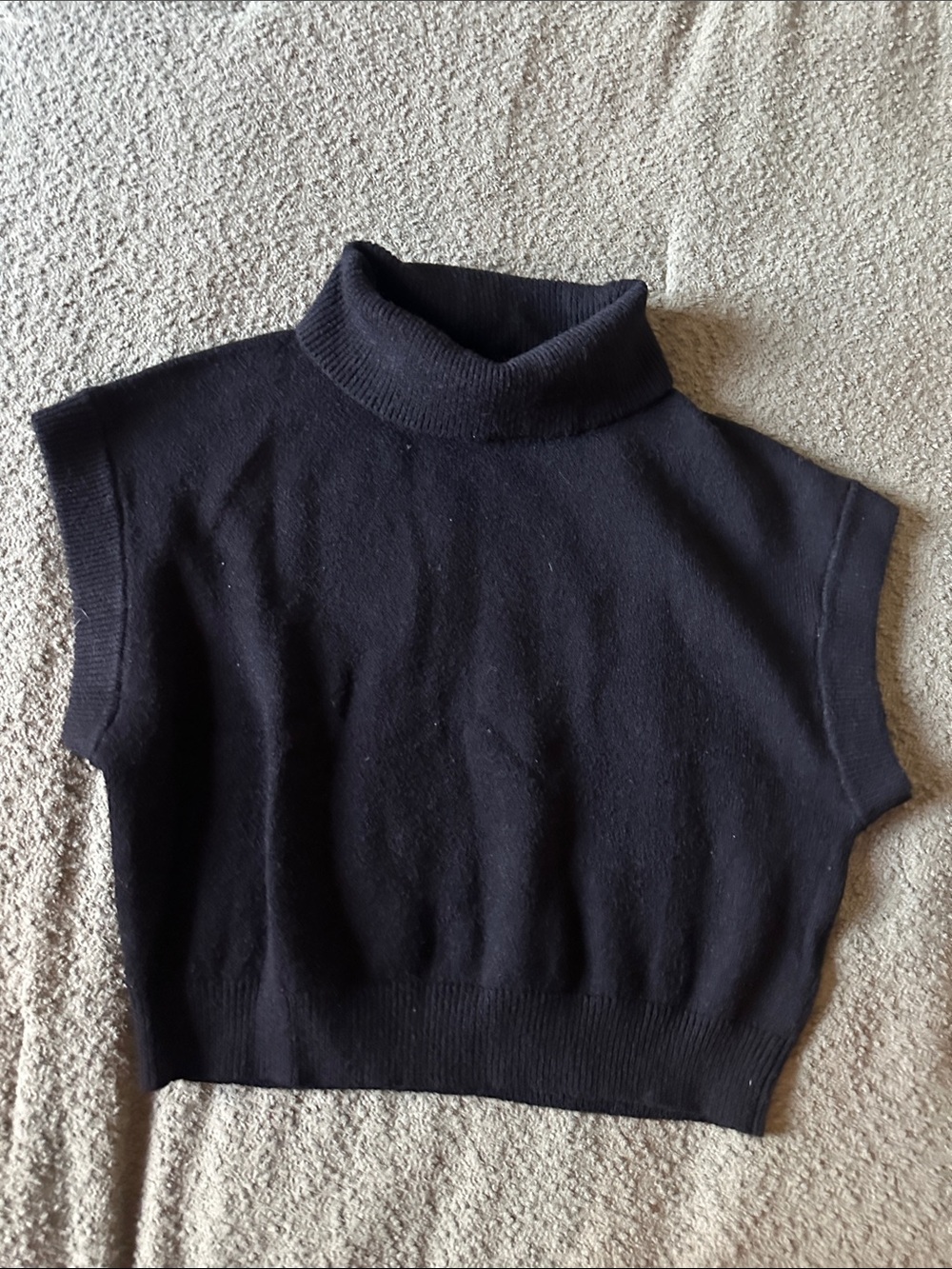 Amazon Black Sleeveless Turtleneck Sweater